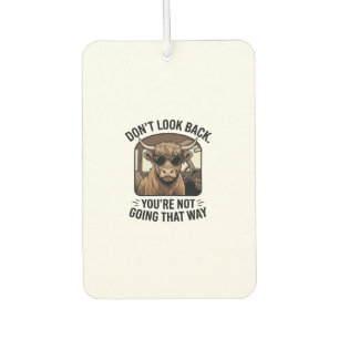 Funny Highland Cow Don’t Look Back Retro Car Air Freshener