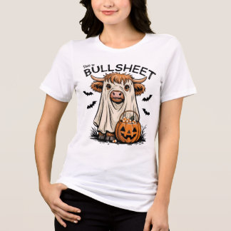 Funny Highland Cow Halloween This is Bullsheet Tri-Blend Shirt