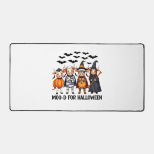 Funny Highland Cow Moo-d for Halloween Desk Mat