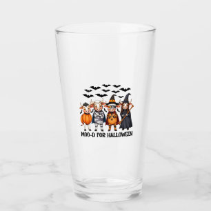 Funny Highland Cow Moo-d for Halloween Glass