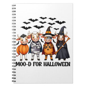 Funny Highland Cow Moo-d for Halloween Notebook
