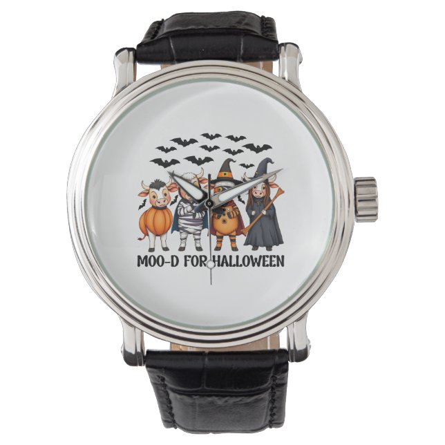 Funny Highland Cow Moo-d for Halloween Watch (Front)