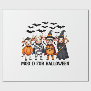 Funny Highland Cow Moo-d for Halloween Wrapping Paper