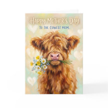 Funny Highland Cow Mother's Day Pun Cowest Mum