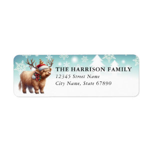 Funny Highland Cow Return Address Labels