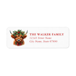 Funny Highland Cow Return Address Labels