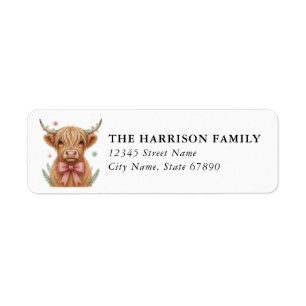 Funny Highland Cow Return Address Labels