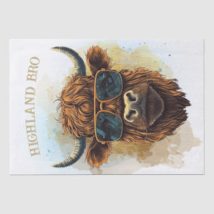 Funny Highland Cow Wearing Sunglasses Tissue Paper