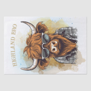 Funny Highland Cow Wearing Sunglasses Tissue Paper
