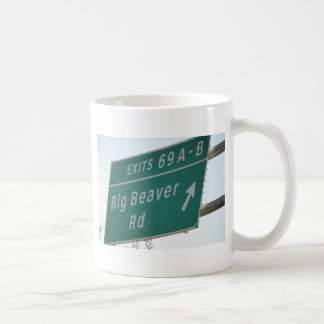 Funny HIghway Sign Big Beaver Road Exit 69 Coffee Mug