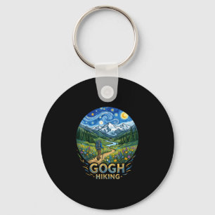 Funny hiker starry night art van gogh gogh hiking key ring