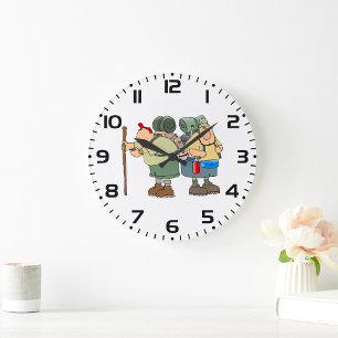 Funny Hikers Outdoor Adventure Camping Humour  Large Clock