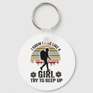 Funny Hiking Art For Girls Women Mountaineer Hikin Key Ring