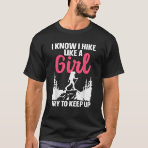 Funny Hiking Art For Girls Women Mountaineer T-Shirt