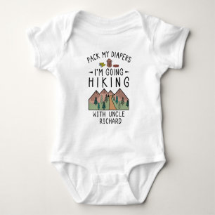 Funny Hiking Baby Hiker Uncle Cute Hiking Bodysuit