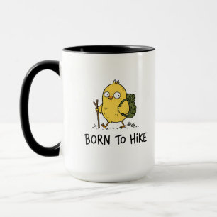Funny Hiking Bird Cartoon Mug