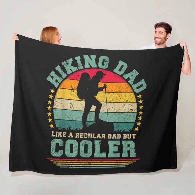 Funny Hiking Dad Like A Regular Dad Hiking Fleece Blanket (In Situ)
