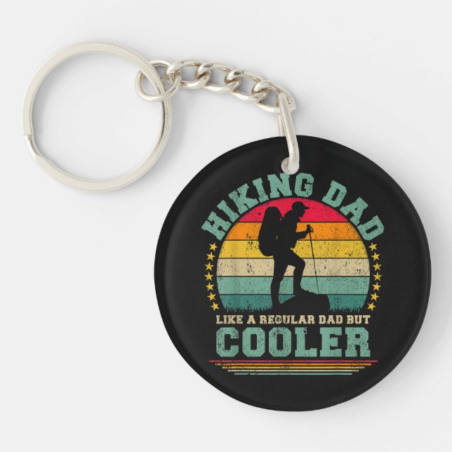 Funny Hiking Dad Like A Regular Dad Hiking Key Ring (Front)