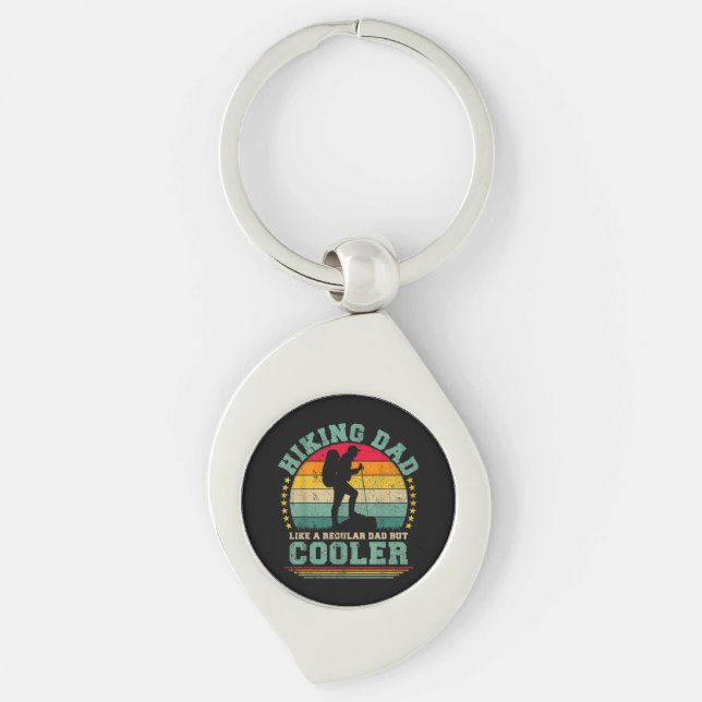 Funny Hiking Dad Like A Regular Dad Hiking Key Ring (Front)