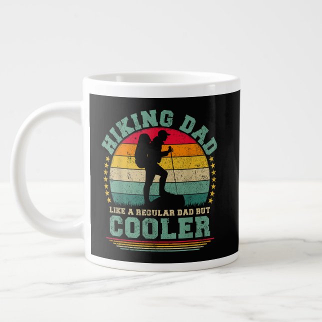 Funny Hiking Dad Like A Regular Dad Hiking Large Coffee Mug (Left)