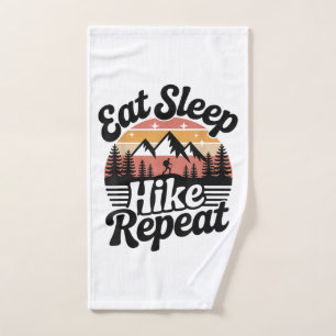 Funny Hiking Eat Sleep Hike Repeat Hand Towel
