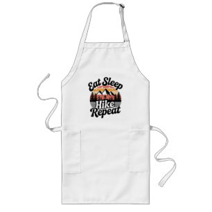 Funny Hiking Eat Sleep Hike Repeat Long Apron