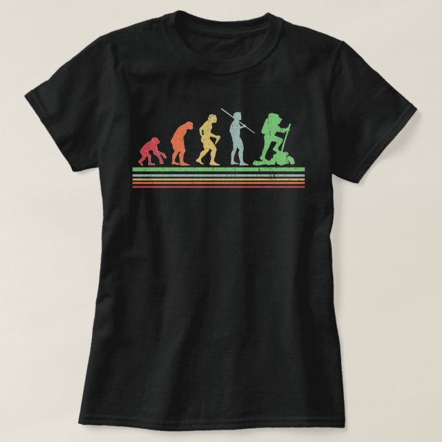 Funny hiking evolution t-shirt gift for hikers (Design Front)