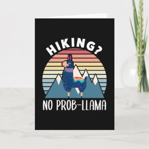 Funny Hiking Llama Mountain Hiker Alpaca Card