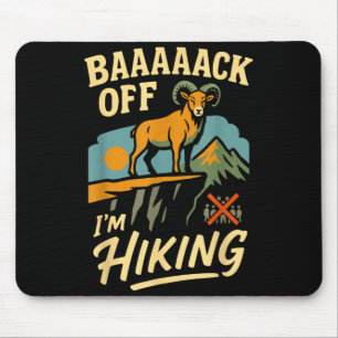 Funny hiking mountain goat introvert outdoor humou mouse pad