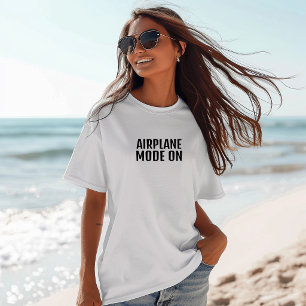 Funny hiking shirt aeroplane mode on black