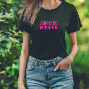 Funny hiking shirt aeroplane mode on  pink violet