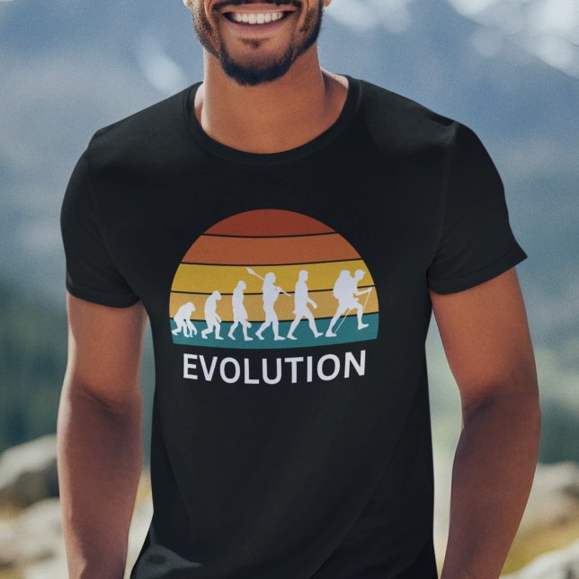 Funny Hiking  T-Shirt (Evolution of Hiking T-Shirt for hikers.)