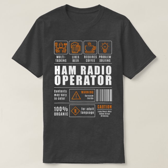 Funny Hilarious Ham Amateur Radio  T-Shirt (Design Front)