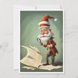 Funny Hilarious Santa Claus Detective Christmas  Holiday Card