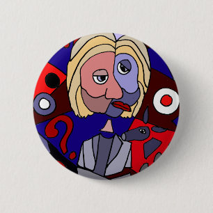 Funny Hillary Clinton Political Abstract Art 6 Cm Round Badge