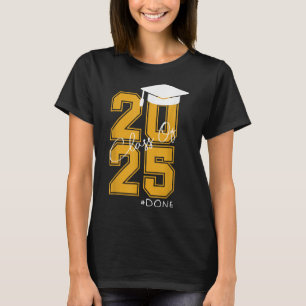 Funny Him Her Vintage Cl Of 2025 Graduation Done 2 T-Shirt