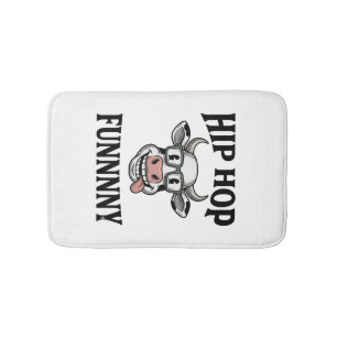 Funny Hip Hop Cow Vintage Engraving Shirt Design_1 Bath Mat