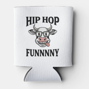 Funny Hip Hop Cow Vintage Engraving Shirt Design_1 Can Cooler