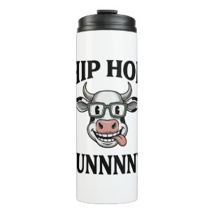 Funny Hip Hop Cow Vintage Engraving Shirt Design_1 Thermal Tumbler