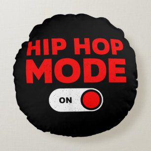 Funny Hip Hop Design For Men Women 90s Hip Hop Dan Round Cushion