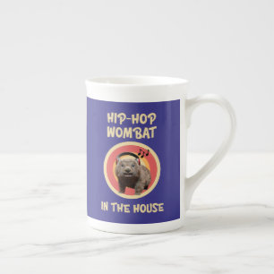 Funny Hip-hop Wombat in the House Bone China Mug