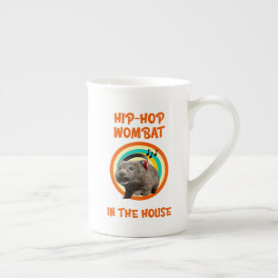 Funny Hip-hop Wombat in the House Bone China Mug