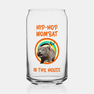 Funny Hip-hop Wombat in the House Can Glass