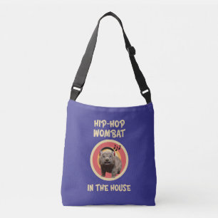Funny Hip-hop Wombat in the House Crossbody Bag