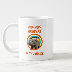 Funny Hip-hop Wombat in the House Large Coffee Mug