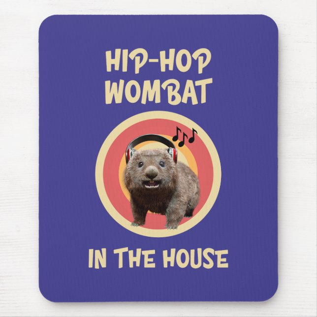 Funny Hip-hop Wombat in the House Mouse Pad (Front)