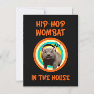 Funny Hip-hop Wombat in the House Postcard