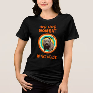 Funny Hip-hop Wombat in the House Tri-Blend Shirt