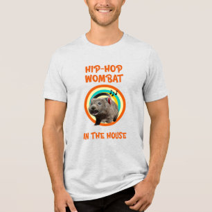 Funny Hip-hop Wombat in the House Tri-Blend Shirt