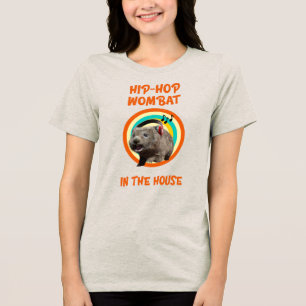 Funny Hip-hop Wombat in the House Tri-Blend Shirt